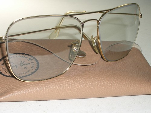 58MM VINTAGE B&L RAY-BAN GRAY CHANGEABLES 24K GP CARAVAN AVIATOR SUNGLASSES MINT - Picture 3 of 12