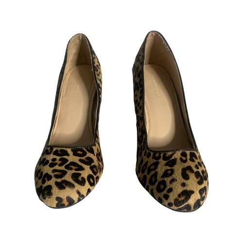 Banana Republic donna leopardo stampa animalier pelo di vitello slip on zeppa tacco 10 - Foto 2 di 11