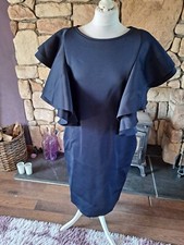 Miss Diamond Navy Ruffle Sleeve Dress Size 16 BNWT