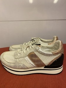SNEAKERS DONNA BIANCO TELA ED ORO ROSA FRANCESO MILANO | eBay