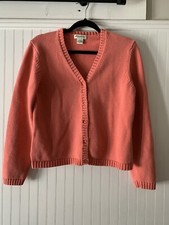 Vintage Eddie Bauer Made In Austrailia Womens M Pink Cardigan Sweater VNeck E11