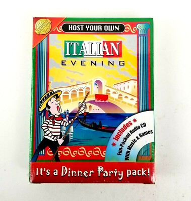  Host Your Own Italian Evening Dinner Party Pack Cheatwell CD Music Games NEW