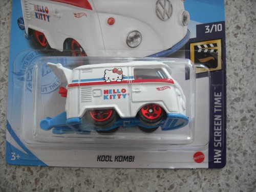 2021 HOT WHEELS DIE CAST HW SCREEN TIME KOOL KOMBI CAR 38 HELLO KITTY - Picture 2 of 2