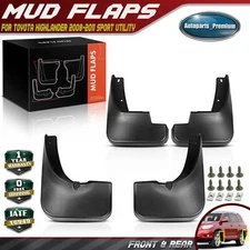 4pcs  Front & Rear Splash Guards Mud Flaps for Toyota Highlander 2008 2009 2010