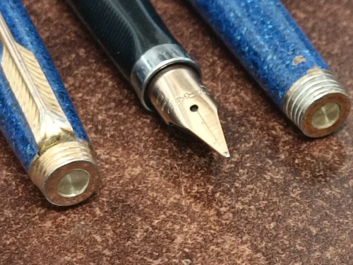 PARKER 75 CHINESISCHER LACK LAPISLAZULI BLAU FÜLLSTIFT 14ct GOLD NEU IM KARTON GT - Bild 8 von 14