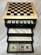 Chess Drawers Storage Box with Different Checkers Board Games Mancala Backgammon