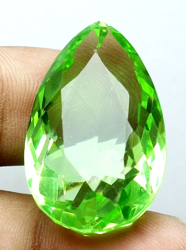AAA+ 77.65 Ct. Large Green Peridot Pear Cut Loose Gemstone Gift for Women/Her - Image 2 of 4