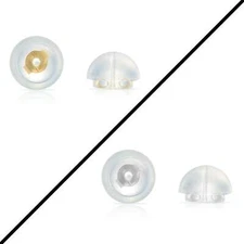 Silicone Covered 14K Solid Gold Replacement Backings for Pushback Earrings