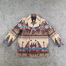 Polo Ralph Lauren Jacket Womens Medium Coat Blanket Aztec Navajo Indian Beacon