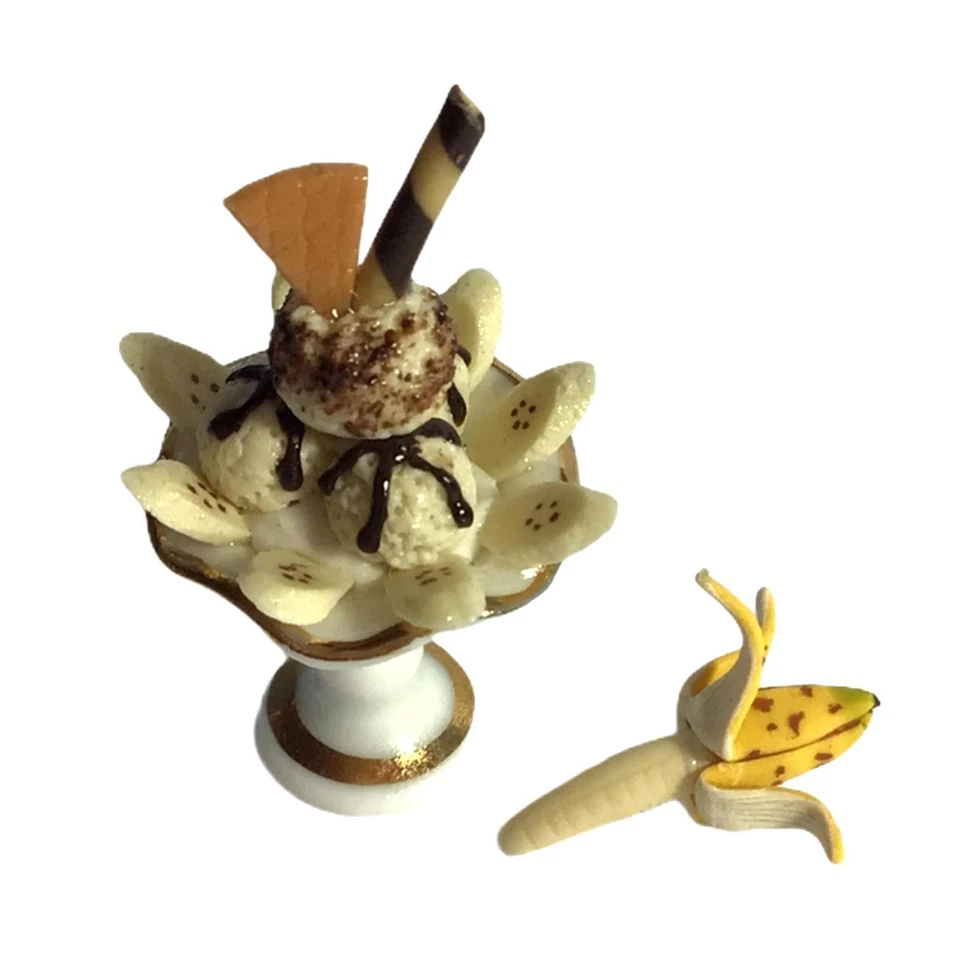 Bambole Casa Gelato Coppa Con Banana Reutter Miniatura Caffè Pranzo Accessorio - Immagine 2 di 4