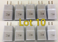 10Pk Adaptive Fast Charging Wall Charger For OEM Samsung Galaxy s7 S8 S9+ Note 8