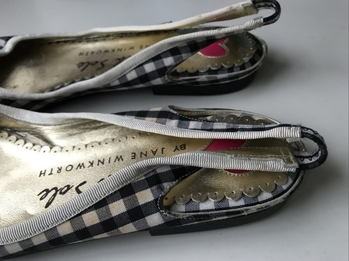 French Sole By Jane Winkworth Checked Flat/Ballet Shoes- Size 6.5 - Picture 2 of 4