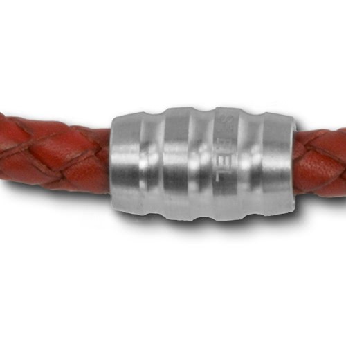 SilberDream Leder Armband 5mm rostrot 22cm Edelstahl Verschluss LAB0522 - Bild 4 von 5