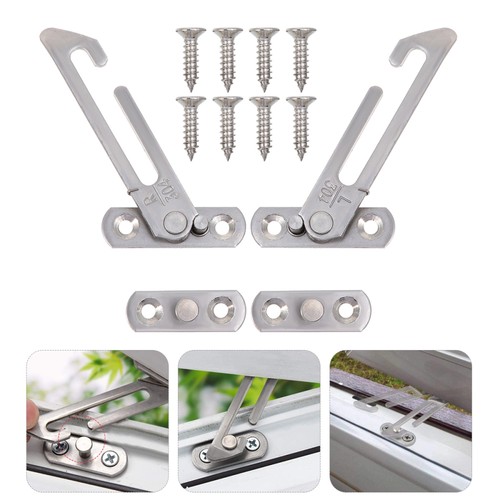 1 Set Edelstahl Flügel Fensterstopper Windabstützung Schiebefensterhaken