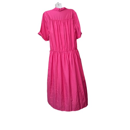 Kleid Seide 100% Vintage Fuchsia Größe 20! Rosa lang muss nur ein Gürtel hinzugefügt werden! - Bild 7 von 11