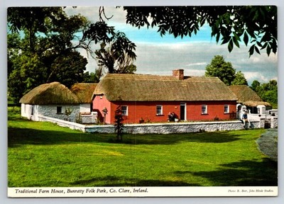Bunratty Folk Park Golden Vale Farmhouse Co Clare Ireland John Hinde Postcard