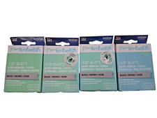 P-Touch, Brother, Embellish, SILVER satin Ribbon, set of 4 1/2 inch.