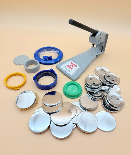 Badge-A-Minit Button Maker Hand Press 2-1/4" Pinback Badge Machine Kit Vintage