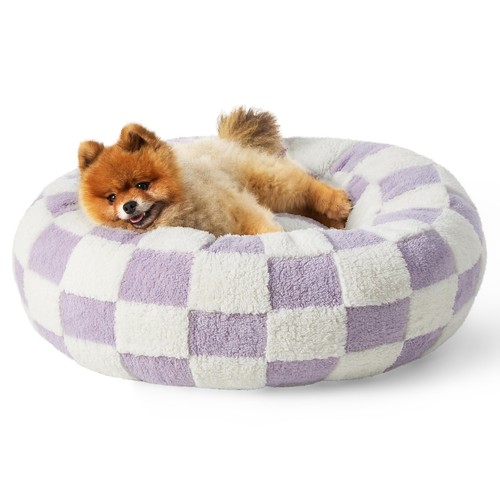 Lesure Donut Small Dog Bed - Round Cat Beds for Indoor Cats Calming Pet Beds,...