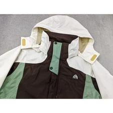 ACG 3 Nike Brown White Green Hooded Layered Waterproof Jacket Women's Medium