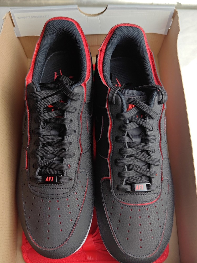 Nike Air Force 1/1 Low Top Black Chile Red Size 10 DD2429001 Brand New In Box