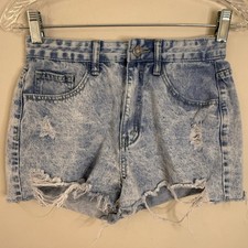Shein cutoff lightweight denim jean shorts SZ 26  waist