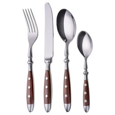 GRÄWE Tafelbesteck 24-teilig 6 Personen geschmiedet braun, Serie Nürnberg