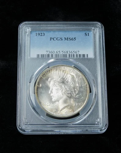1923 $1 Silver Peace Dollar - PCGS MS65