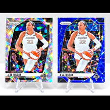 Panini 2024 WNBA Prizm A'ja Wilson Las Vegas Aces #86 Lot 2 Blue Velocity Ice