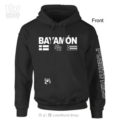 Bayamon, PR, Flag, Puerto Rico, Boricua, FpS, Unisex C. Black Hoodie