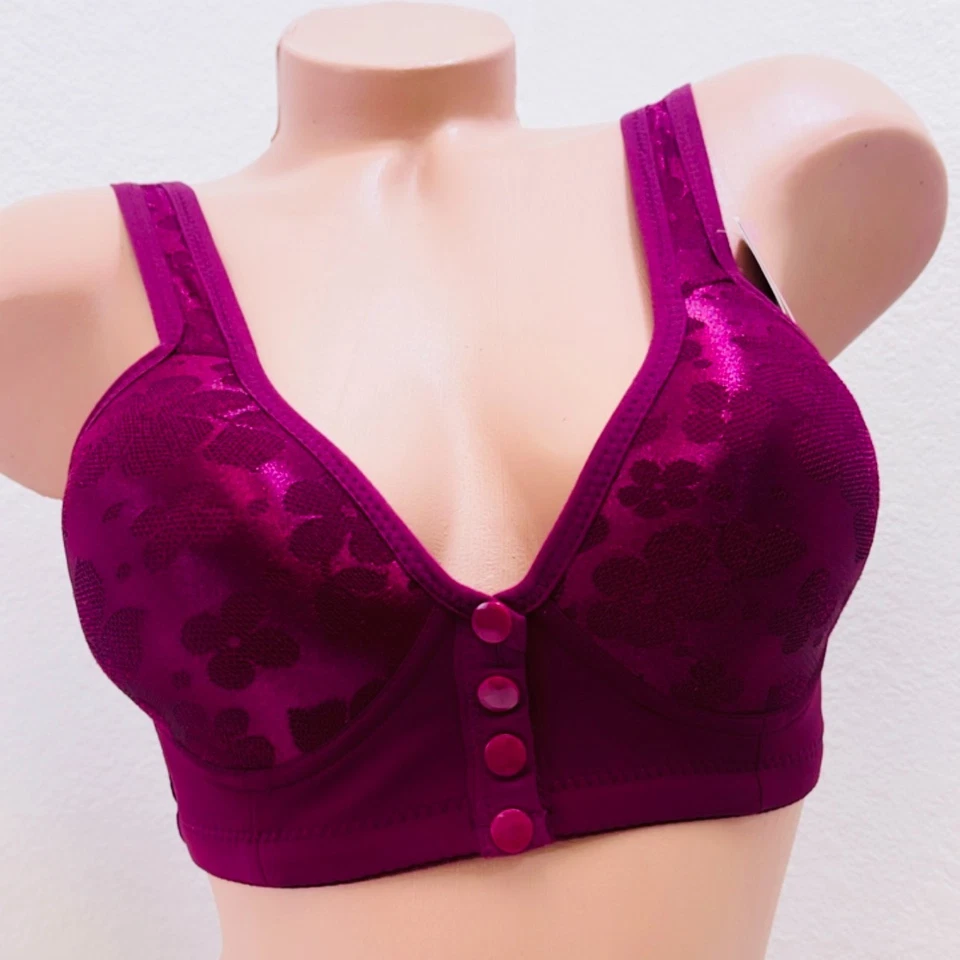 Lot 3/6 Daisy Bras Wire Free Bra Senior Front Close Button Bras for Older Women - Image 4 of 4