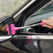 Retractable Car Mirror & Window Squeegee - Water & Dirt Cleaner