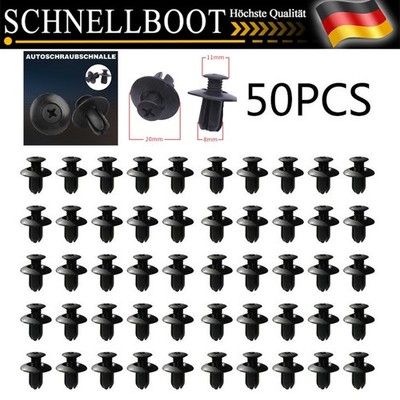 50X Loch Auto Verkleidung Stoßstange Befestigungsclip Spreiznieten Universel DE_