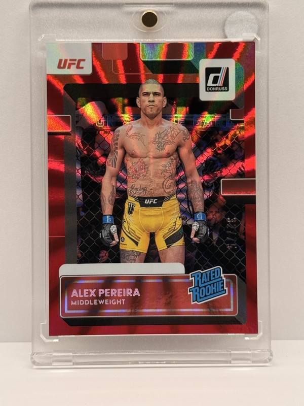 2023 Panini Donruss UFC Alex Pereira Holo Red Laser /75 RC Rookie #209