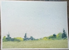 ACEO watercolor miniature painting Abstract Landscape