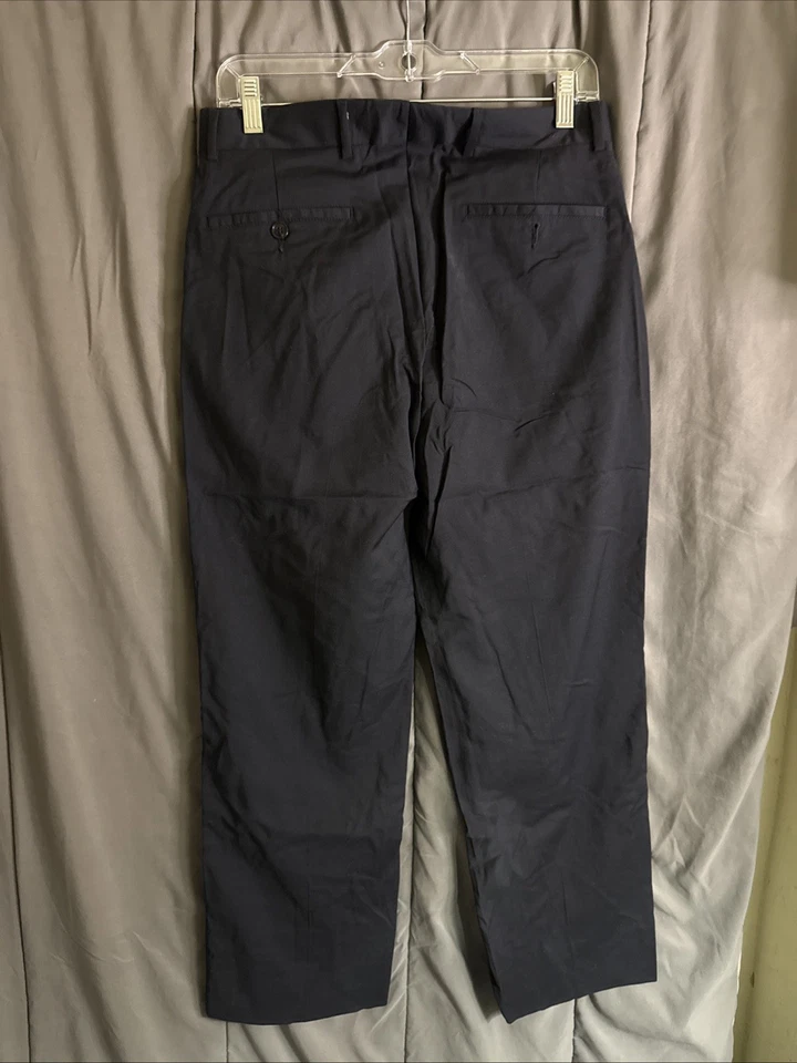 Emporio Armani Pants Womens 40 US size 6 Wool Blend Navy Blue Lowrise Slacks - Image 4 of 4