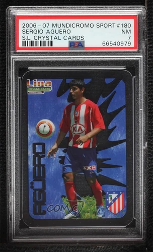 2006-07 Mundicromo La Liga Crystal Cards Sergio Aguero #180 PSA 7 Rookie RC