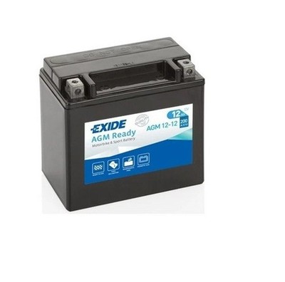 EXIDE 12-12 BATTERY Precharged Compatible YUASA YTX14-BS YTX14