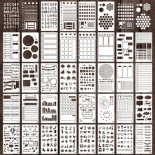 36 Pieces Journal Stencils for Bullet Dot Journaling Notebook Scrapbook, 4 X 7 I