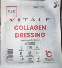 Vitale Sterile 1” X  1” Collagen Wound Dressing (10 Dressings)