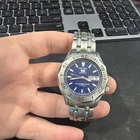 Vintage Seiko 5 Sports 40mm Automatic Blue Dial Day/Date Stainless Steel READ**
