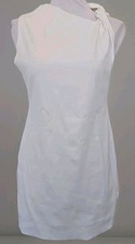 Helmut Lang Womens White Twist shoulder Sleeveless Knit Mini Bodycon Dress 12