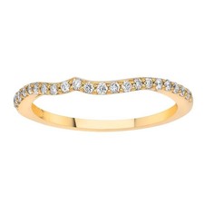 Le Vian 14K Yellow Gold Curve Ring Pavé White Diamond Elegant Jewelry for Women