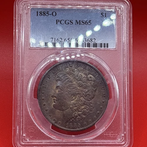 1885 O $1 Morgan Dollar Ms65 PCGS Beautifully Toned