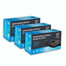 Heavy Duty Black 6Mil Nitrile Disposable Gloves 300 Pack - Latex  Powder-Free