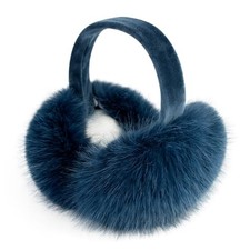 Winter Women Earmuffs Furry Faux Fur Ear Muffs Fluffy Comfy Ear Warmer A-navy