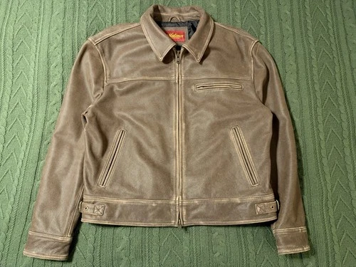 SIZE MEDIUM - MUTIMER AGED HEAVY WASH LEATHER JACKET - UNWORN - product listing photo