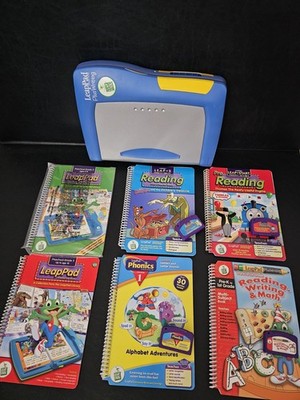 LeapFrog LeapPad Plus Writing Learning System Bundle w/ 6 Books & 4 Cartridges