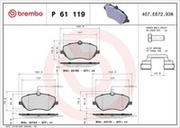 Brembo Bremsbelagsatz, Scheibenbremse Vorderachse U.A. FüR CitroËN, Peugeot