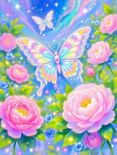 Butterfly Diamond Art Kits for Adults Beginner, DG-DP-PinkButterfly-3040